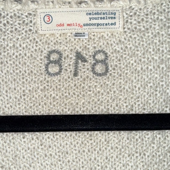 Odd Molly bohemian fringe crochet baby alpaca cardigan - Picture 3 of 5